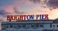 Brighton Pier during sunset in Brighton England Royalty Free Stock Photo