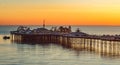 Brighton pier at sunset, south of England Royalty Free Stock Photo