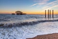 Sunset at Brighton Beach Royalty Free Stock Photo