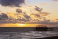 Brighton`s ruined west pier at sunset Royalty Free Stock Photo