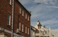 Brighton - a sunny day at the seafront; seagulls and blue skies. Royalty Free Stock Photo