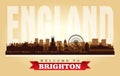 Brighton United Kingdom city skyline vector silhouette