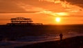 West pier sunset watcher Royalty Free Stock Photo