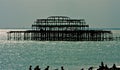 Brighton West Pier, East Sussex, UK at dusk