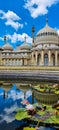 a vertical shot of Brighton's Royal Pavilion reflected in the pond ahead on a sunny day Royalty Free Stock Photo