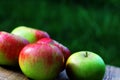 Brights aapples on wooden desk board Royalty Free Stock Photo