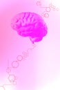 3D rendering. Illustration, graphic brighty brain with light elements Royalty Free Stock Photo