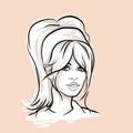 Brigitte Bardot portrait sketch illustration