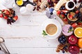 Brigt and colorful breakfast ingredients Royalty Free Stock Photo