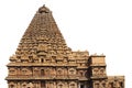 Brihadishvara Temple isolated on white background. Also called Rajarajesvaram or Peruvudaiyar Koyil, is a Hindu temple dedicated t