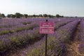 BRIHUEGA, SPAIN - JULY 10, 2021: Warning sign