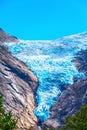 Briksdal glacier, Norway nature landmark Royalty Free Stock Photo