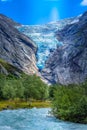 Briksdal glacier, Norway nature landmark Royalty Free Stock Photo