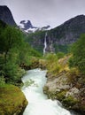 Briksdal glacier reflections Royalty Free Stock Photo