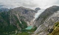 Briksdalbreen glacier and its lagoon from Kattanakken, Jostedalsbreen National Park, Norway