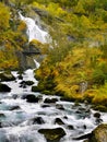 Briksdalen Waterfalls, Briksdal Norway Royalty Free Stock Photo