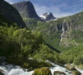 Briksdalsbreen Glacier in Olden, Nordfjord, Norway. Royalty Free Stock Photo