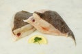 Brill cutlets on marble