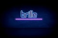 brille - blue neon announcement signboard Royalty Free Stock Photo