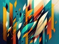 A brilliant array of textures and patterns blur together in an absorbing and vivid image. AI generation
