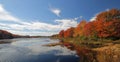 Brilliant autumn foliage at Wah-Tuh lake, Maine, New England Royalty Free Stock Photo