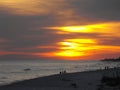 Brilliant beach sunset, Gulf Shores, Alabama Royalty Free Stock Photo