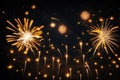 Brilliant and beautiful fireworks display at night Royalty Free Stock Photo