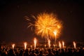 Brilliant and beautiful fireworks display at night