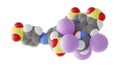 brilliant black bn molecule, food dye e151, molecular structure, isolated 3d model van der Waals Royalty Free Stock Photo
