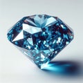 Brilliant Blue Diamond Face Isolated on Clean White Surface Royalty Free Stock Photo