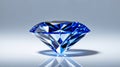 Brilliant Blue Diamond Face Isolated on Clean White Surface Royalty Free Stock Photo