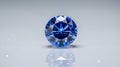 Brilliant Blue Diamond Face Isolated on Clean White Surface Royalty Free Stock Photo