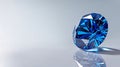 Brilliant Blue Diamond Face Isolated on Clean White Surface Royalty Free Stock Photo
