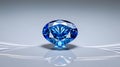 Brilliant Blue Diamond Face Isolated on Clean White Surface Royalty Free Stock Photo