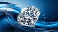 Brilliant Blue Diamond Face Isolated on Clean White Surface Royalty Free Stock Photo