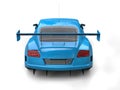 Brilliant blue modern sports car - back view