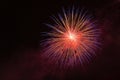 Brilliant blue and orange fireworks against the backdrop of the night sky Royalty Free Stock Photo