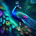 Brilliant Blue Peacock: A Stunning Display of Nature\'s Colors