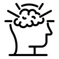 Brilliant brain icon, outline style