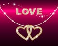 Brilliant chain with heart and word LOVE