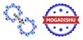 Brilliant Collage Gears Integration Icon and Distress Bicolor Mogadishu Seal