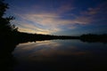 Sunset over Eco Pond in Everglades National Park, Florida. Royalty Free Stock Photo