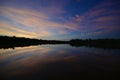 Sunset over Eco Pond in Everglades National Park, Florida. Royalty Free Stock Photo