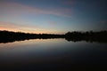 Sunset over Eco Pond in Everglades National Park, Florida. Royalty Free Stock Photo