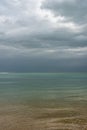 The brilliant colors of the Dead Sea and the clouds on a Winter`s day in Israel. Royalty Free Stock Photo