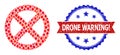 Brilliant Composition Banned Icon and Distress Bicolor Drone Warning! Watermark