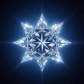 A brilliant crystalline star against the background of space. Royalty Free Stock Photo