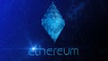 Shining Ethereum Sign in Blue Cyberspace