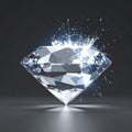 Brilliant Diamond Emitting Sparks of Light Royalty Free Stock Photo