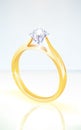 Brilliant diamond engagement ring in yellow gold